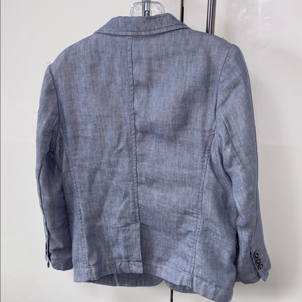 Zara kids blue cotton blazer size 7 - Picture 2 of 5